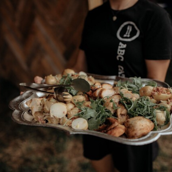 roast chicken, potato, rocket